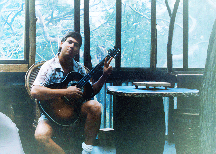 John P. Mangelsdorf in the treehouse