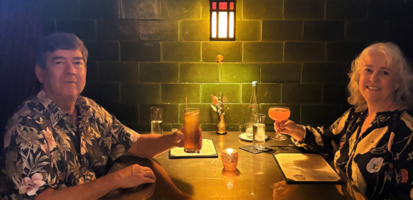 John and Rachel celebrating